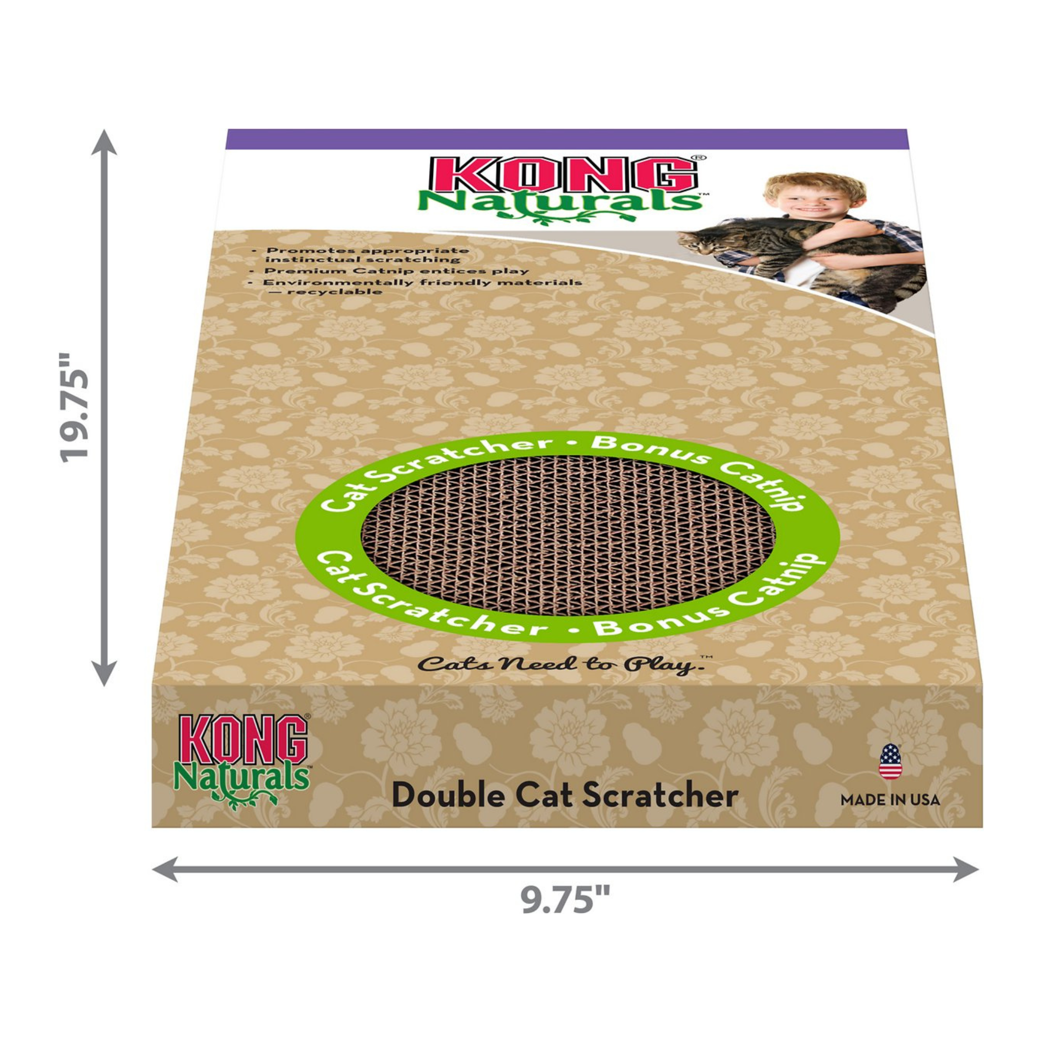 KONG Naturals Cat Scratcher, Double - Mutts & Co.