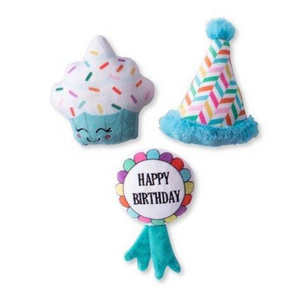 Pet Shop by Fringe Studio Happy Bark-Day Day Mini 3 Piece Set Dog Toy - Mutts & Co.