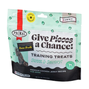 Primal Give Pieces A Chance Jerky Chicken w/ Bone Broth Dog Treats 4 oz - Mutts & Co.