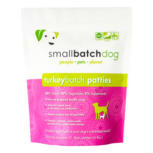 Small Batch Turkey Frozen Raw Dog Food Patties, 6 lbs - Mutts & Co.