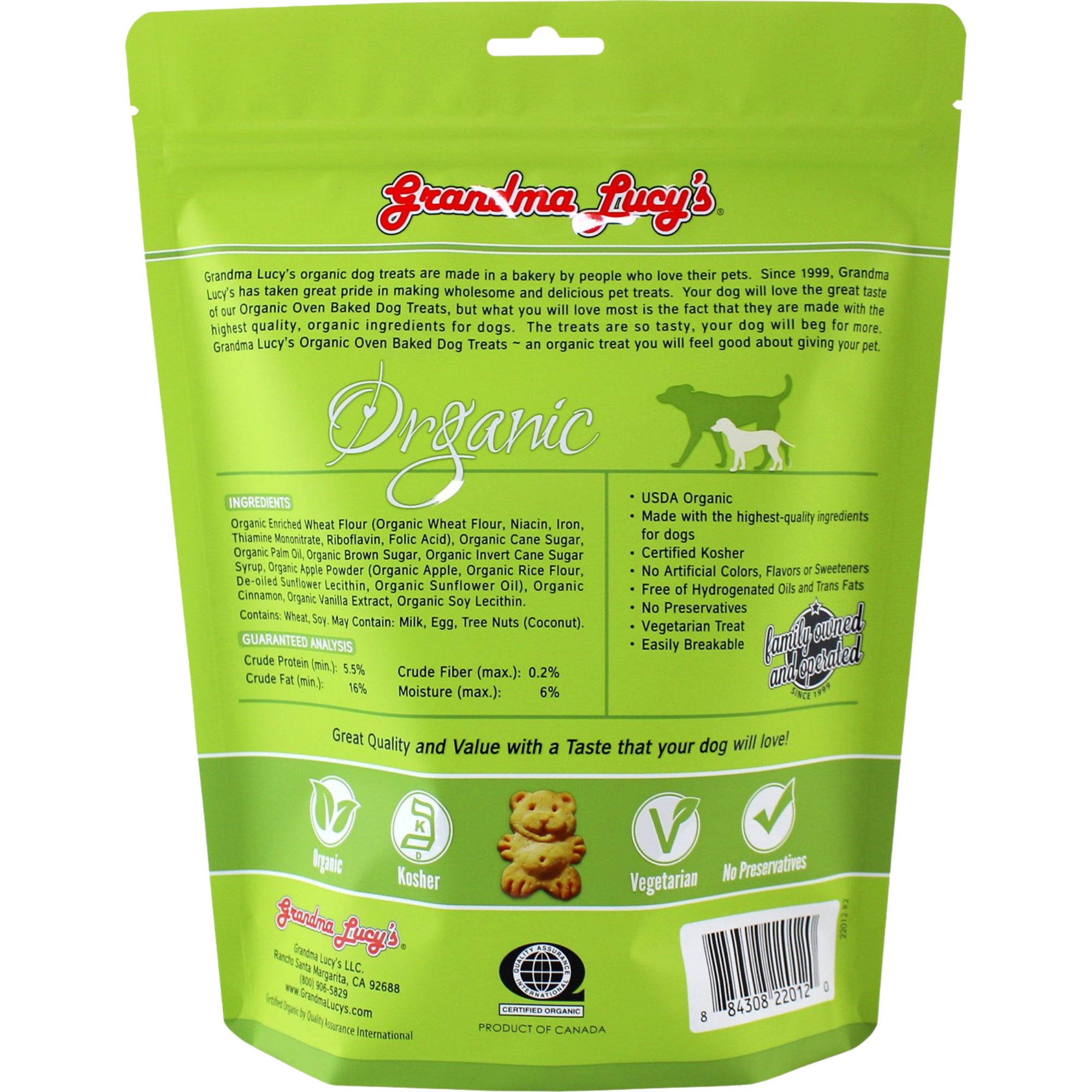 Grandma Lucy's Organic Apple Oven Baked Dog Treats, 14-oz bag - Mutts & Co.