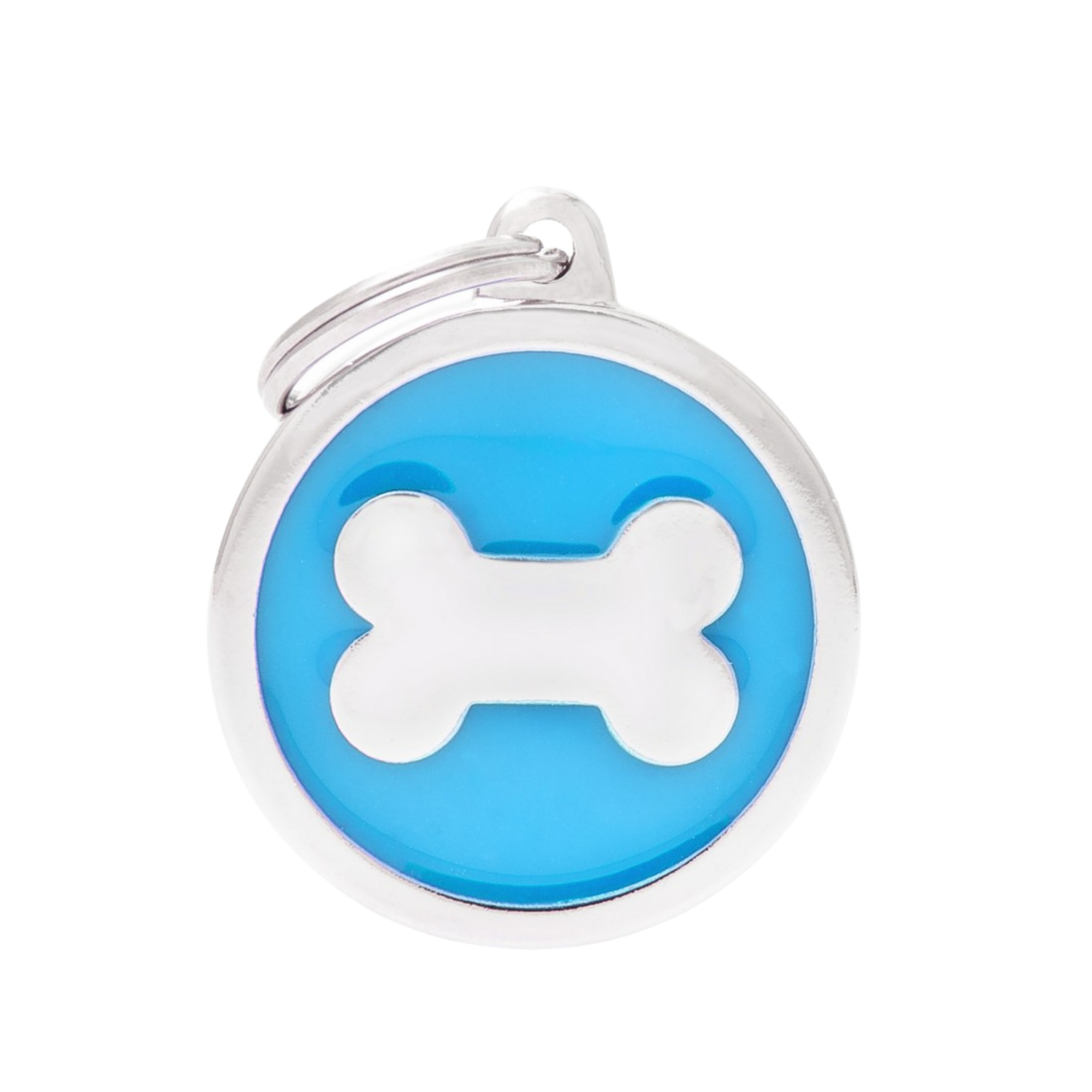 MyFamily Circle Bone Tag Light Blue - Mutts & Co.