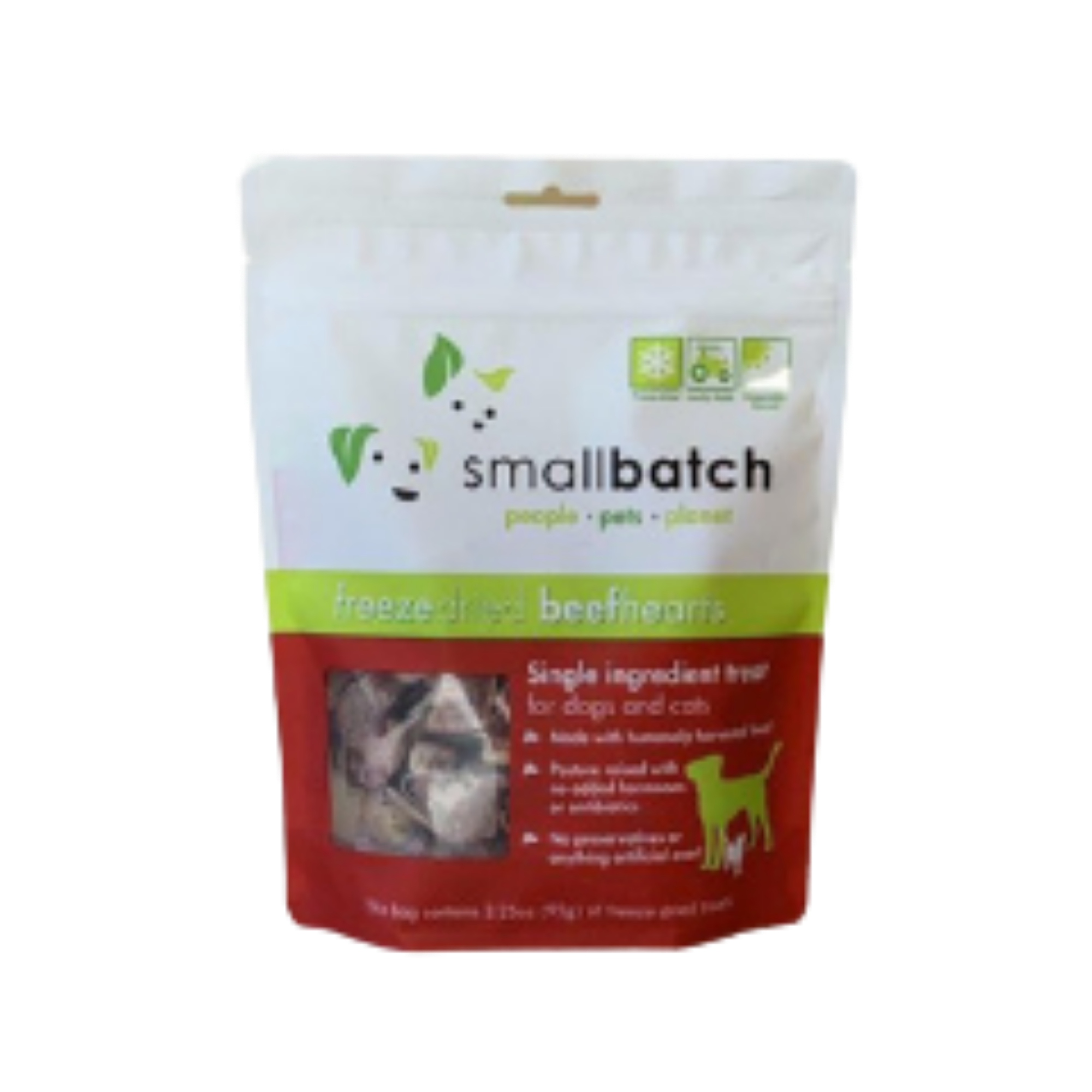 Small Batch Freeze Dried Beef Hearts Dog Treats, 3.5 oz - Mutts & Co.