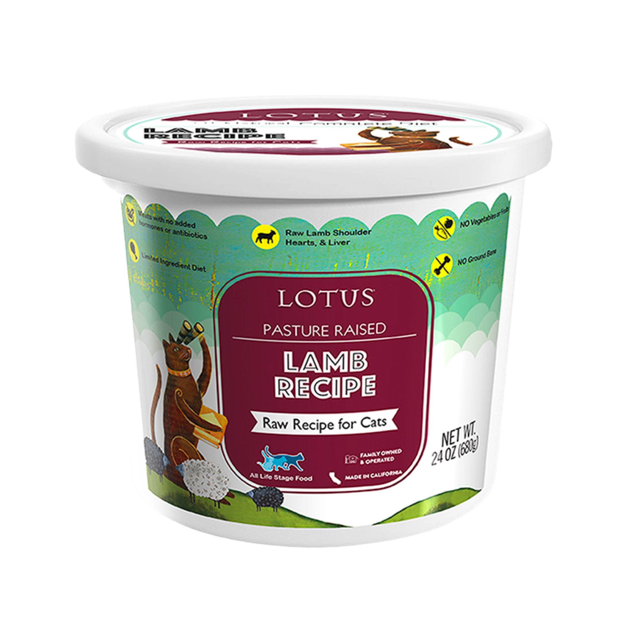 Lotus Lamb Raw Cat Food 24oz - Mutts & Co.