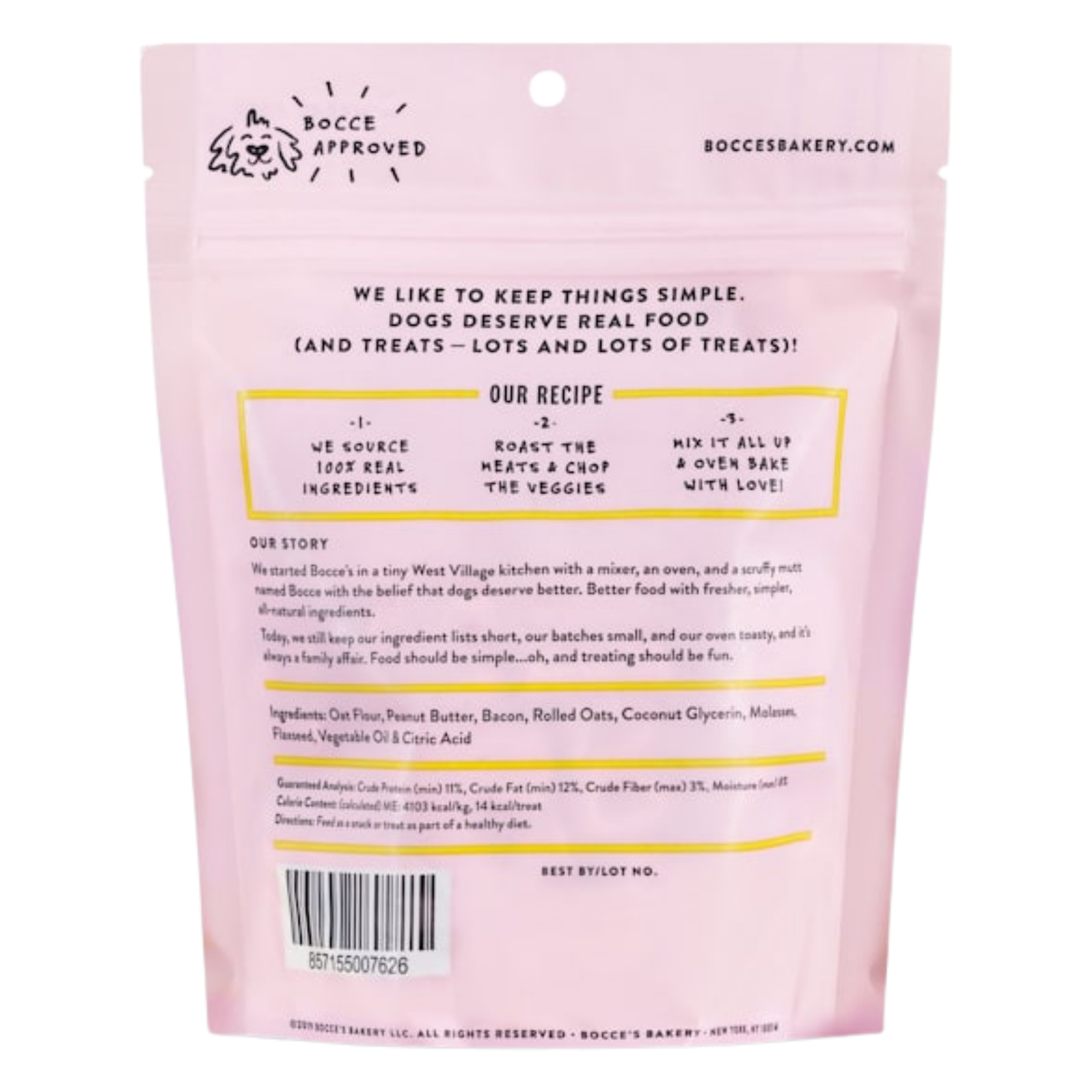 Bocce's Bakery Bac'n Nutty Training Dog Treats, 6 oz - Mutts & Co.