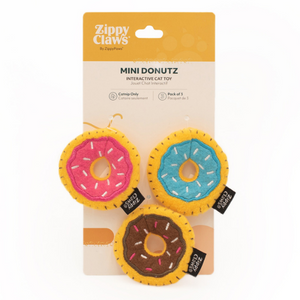 ZippyClaws Catnip Mini Donutz Cat Toy, 3 piece - Mutts & Co.