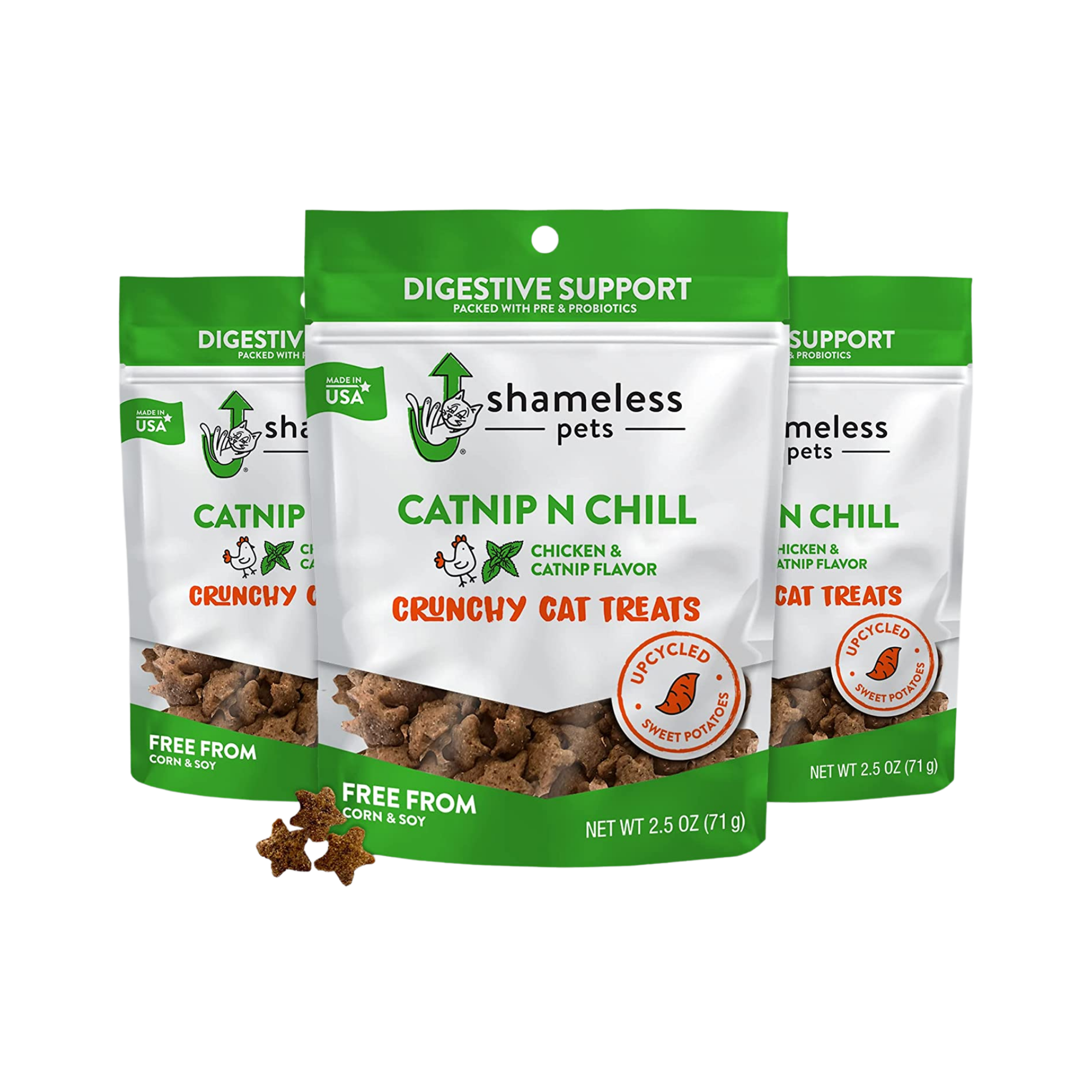 Shameless Pets Crunchy Catnip N Chill Cat Treats, 2.5oz - Mutts & Co.