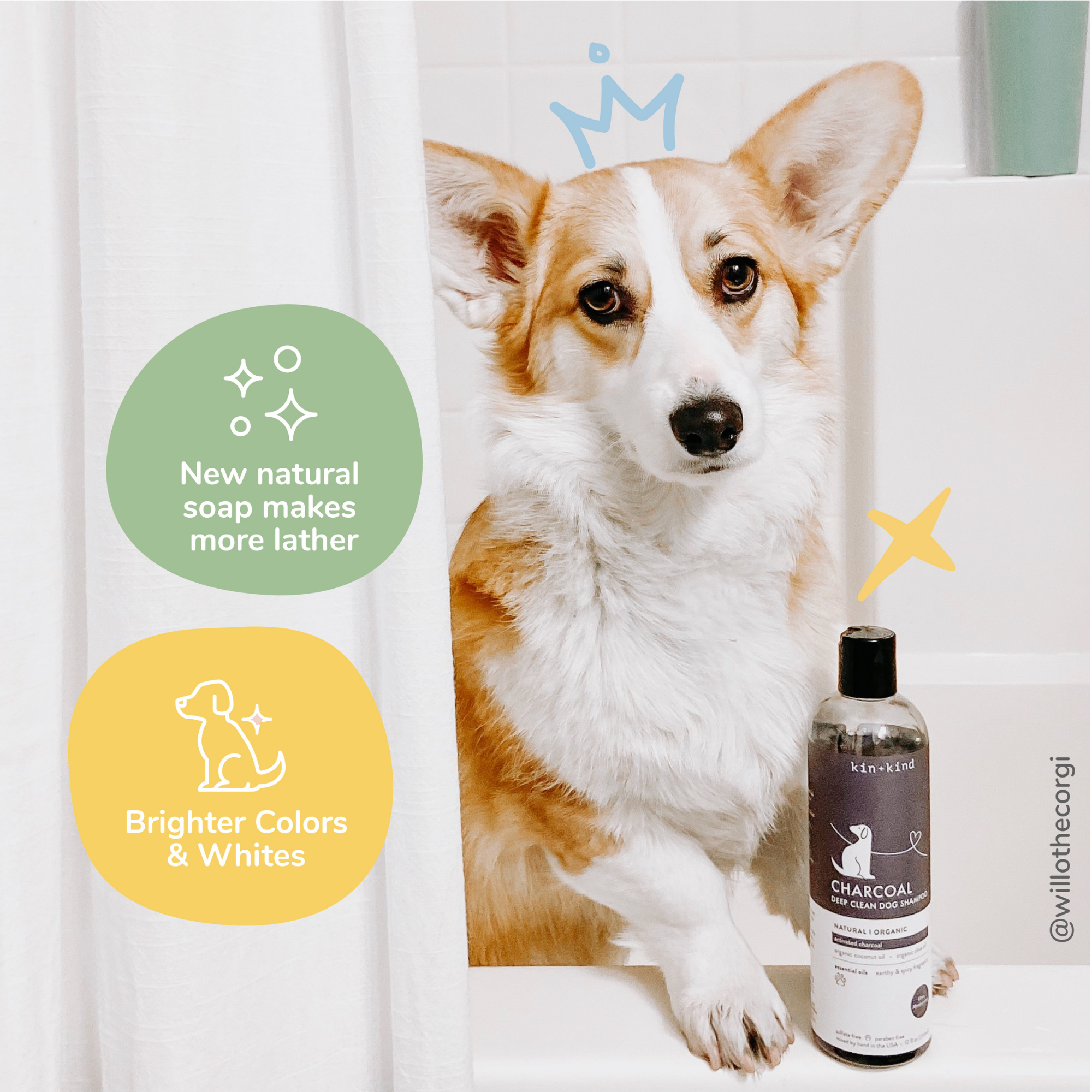 Kin + Kind Deep Clean Natural Dog Shampoo Almond & Vanilla 12 oz - Mutts & Co.