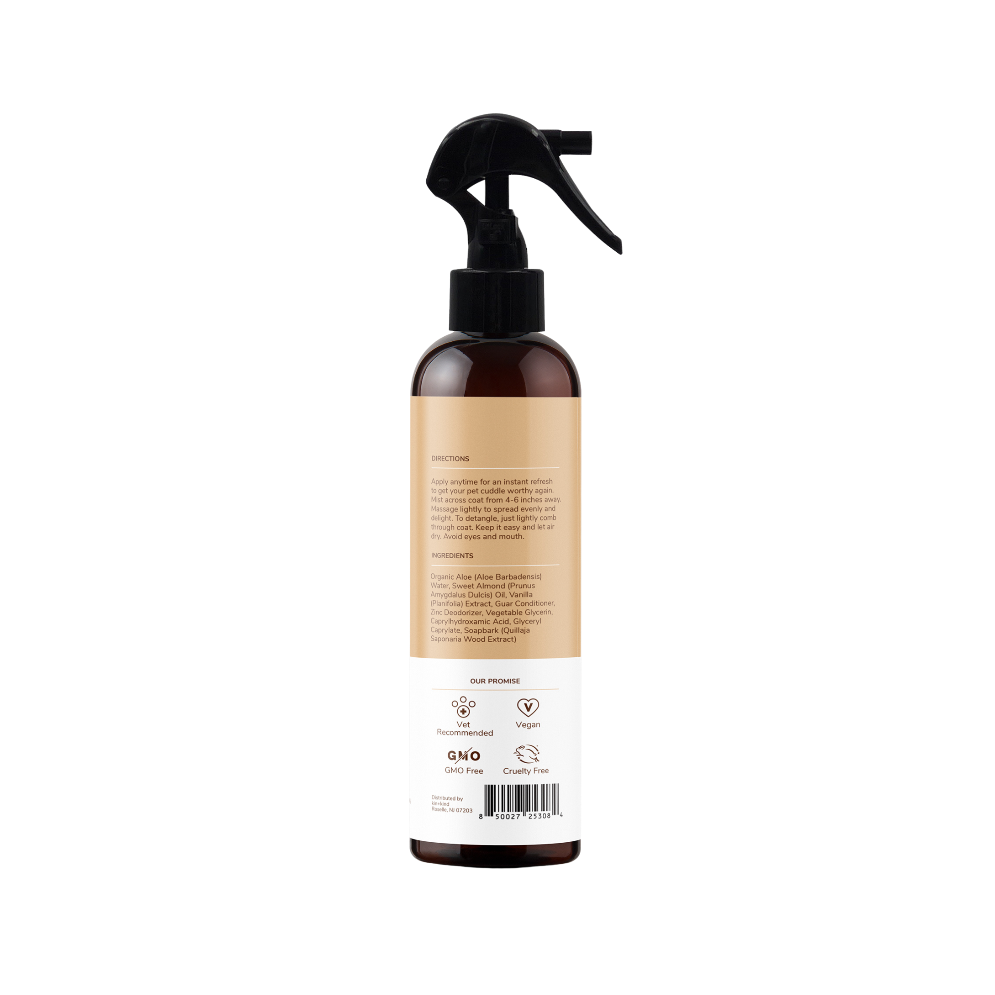 Kin + Kind Almond & Vanilla Natural Coat Spray for Dog Smells 12 oz - Mutts & Co.