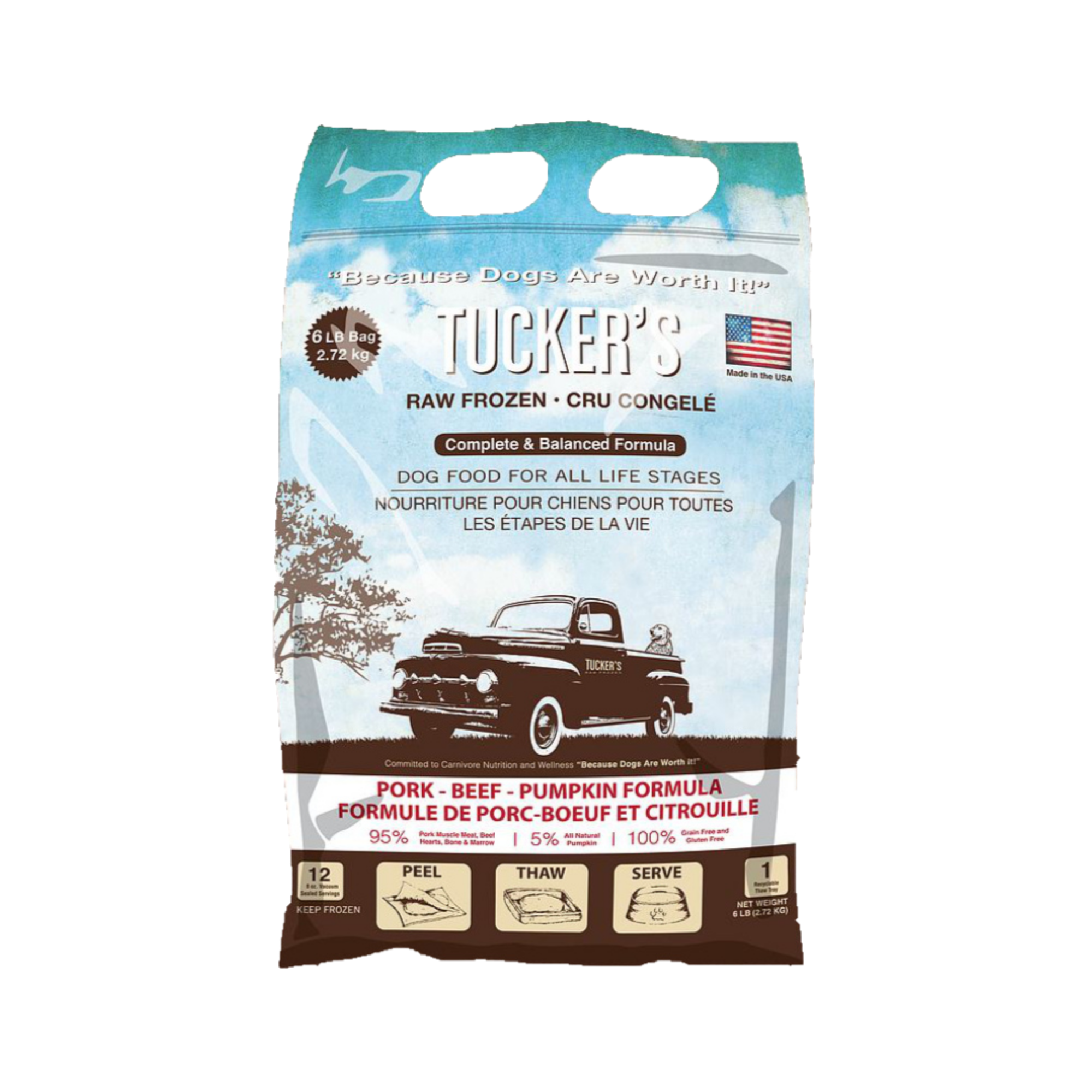 Tucker's Raw Frozen Pork, Beef & Pumpkin Dog Food 6 lbs - Mutts & Co.