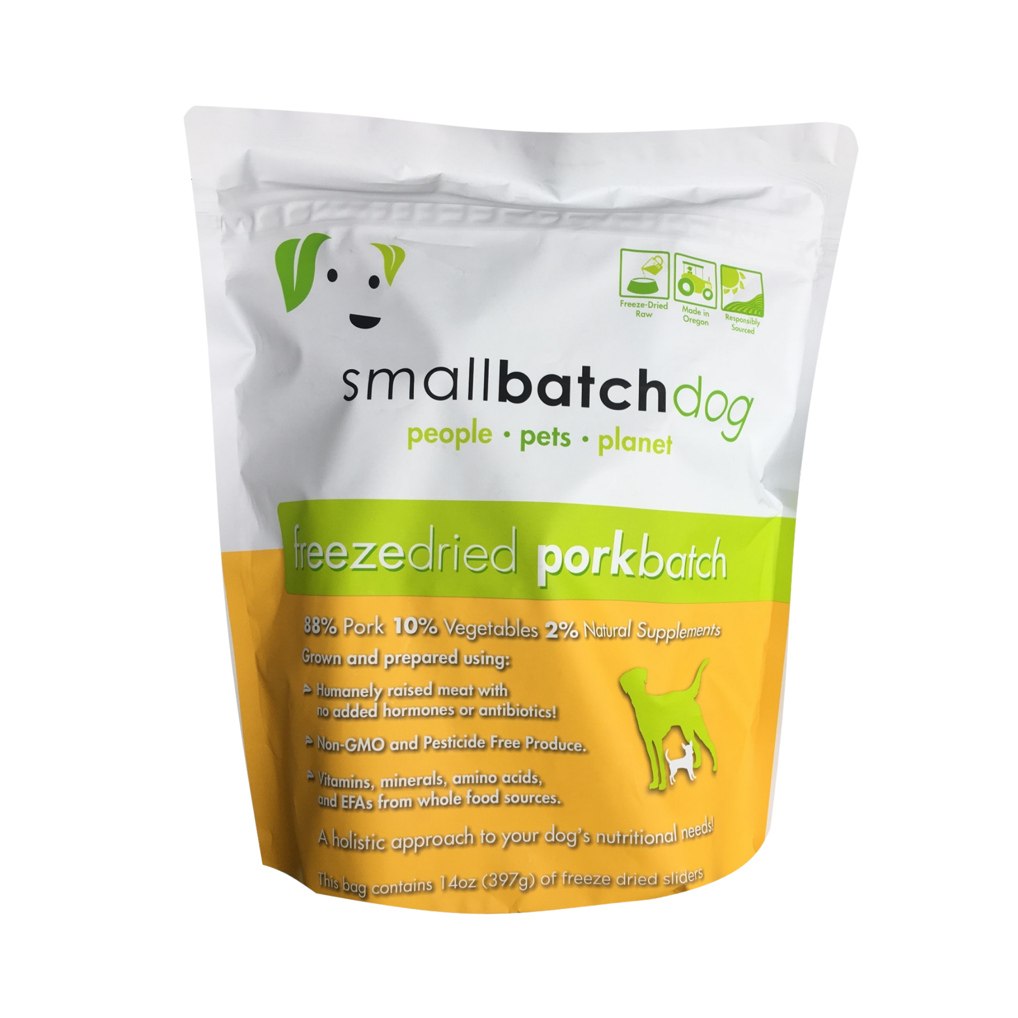 Small Batch Freeze Dried Pork Sliders Dog Food, 14 oz - Mutts & Co.