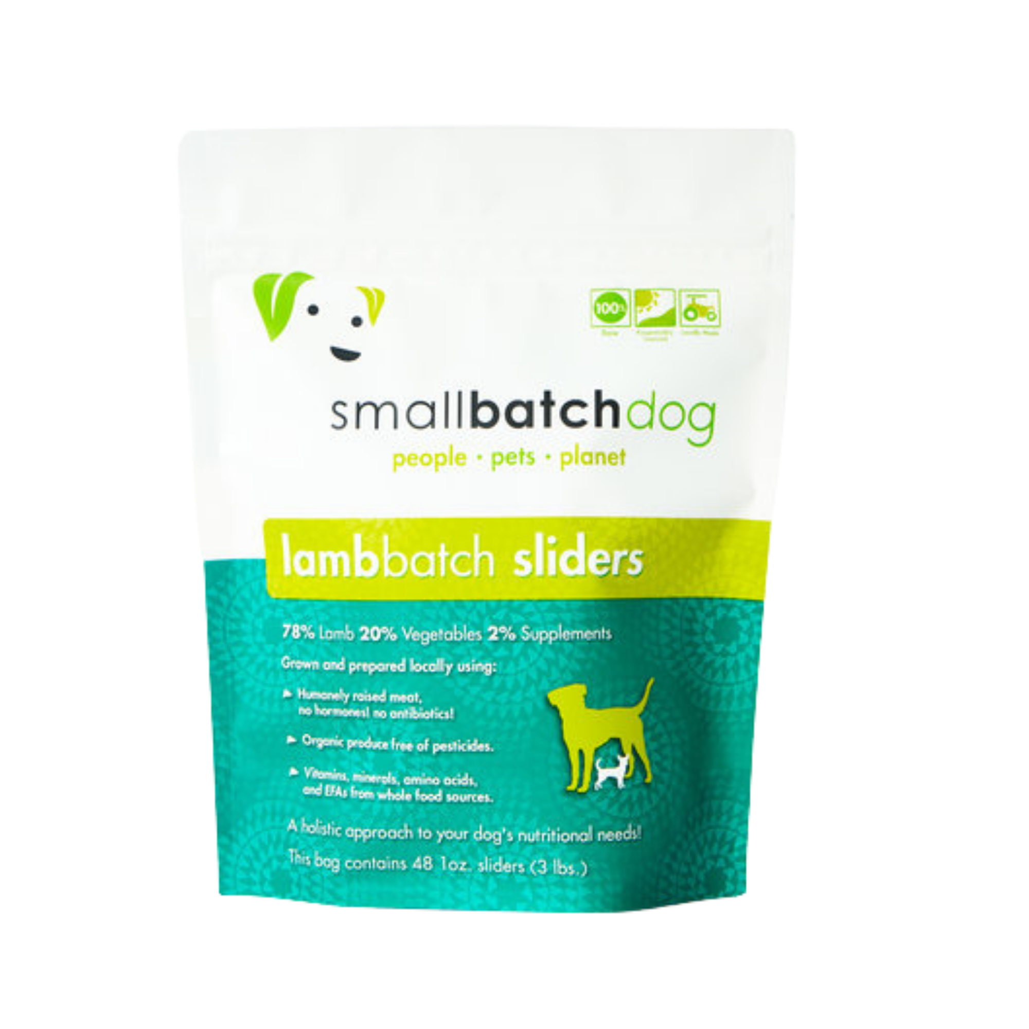 Small Batch Lamb Frozen Raw Dog Food Sliders, 3 lbs - Mutts & Co.