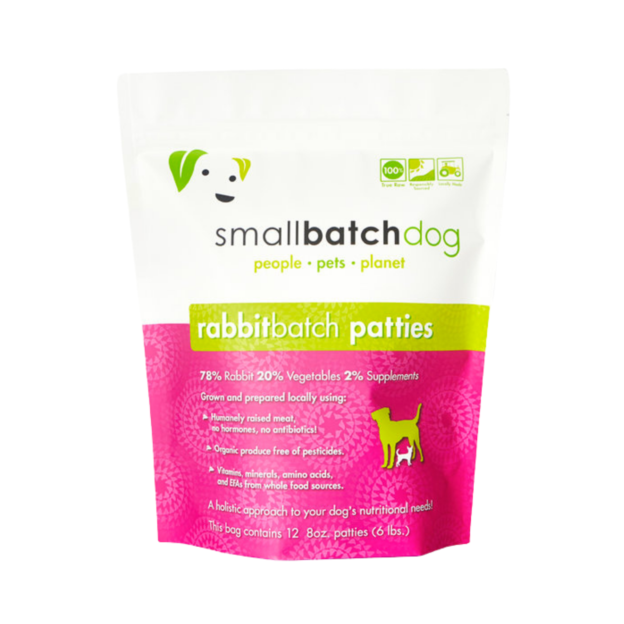 Small Batch Rabbit Frozen Raw Dog Food Patties, 6 lbs - Mutts & Co.