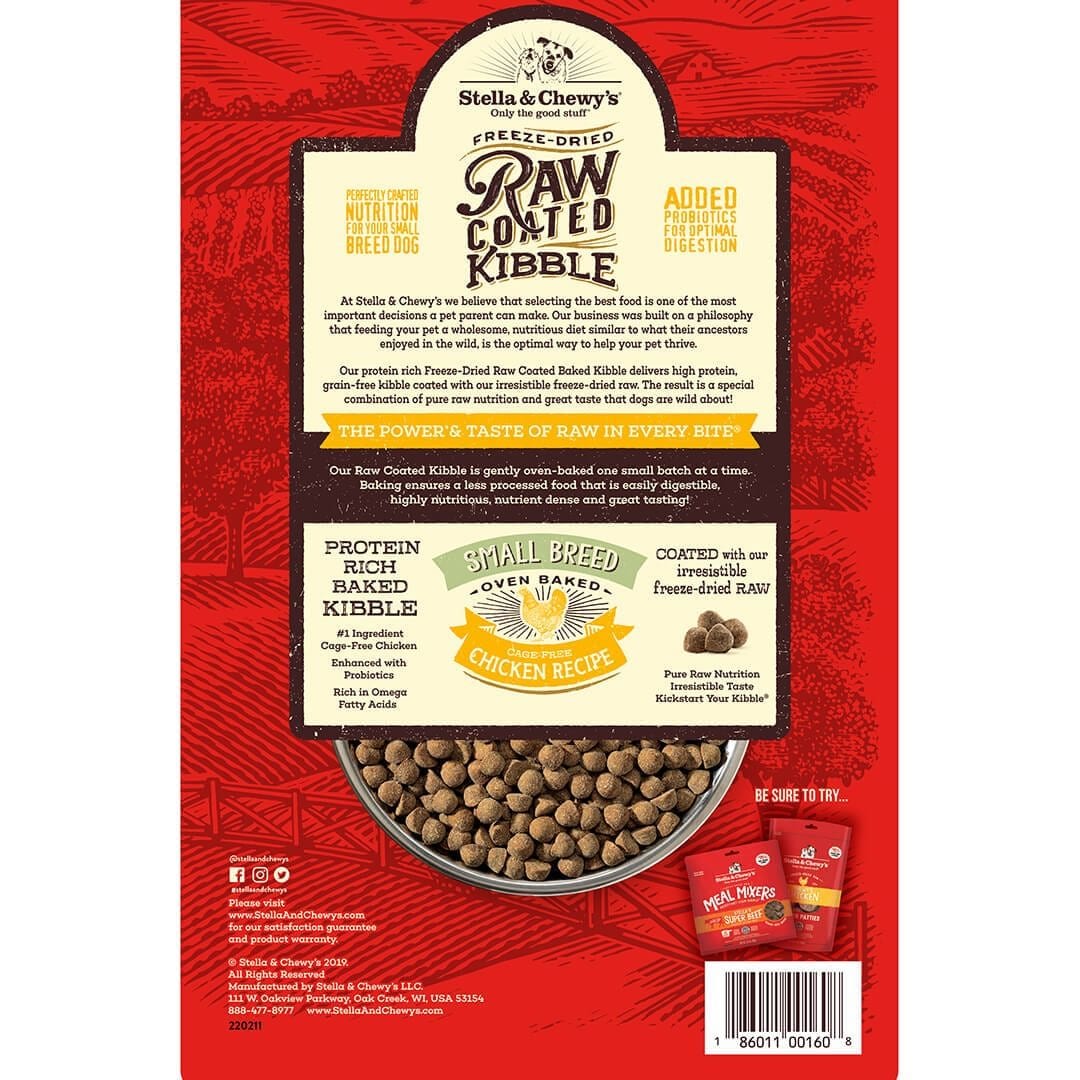 Stella & Chewy's Cage-Free Chicken Recipe Small Breed Raw Coated Baked Kibble Dog Food - Mutts & Co.