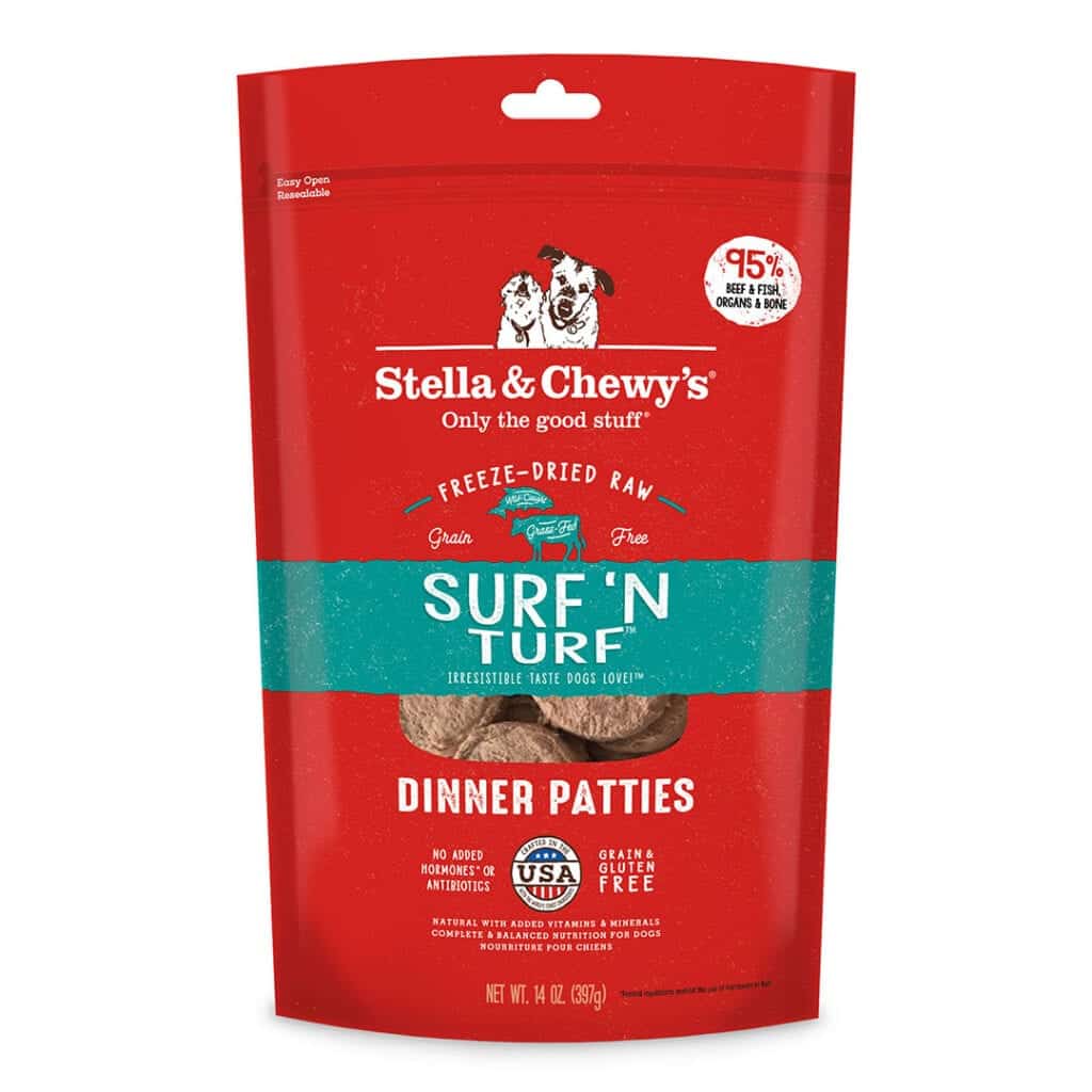 Stella & Chewy's Surf 'N Turf Dinner Patties Freeze-Dried Dog Food - Mutts & Co.